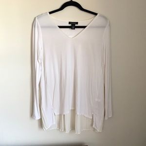 WHBM Cream Top, Crimped Back